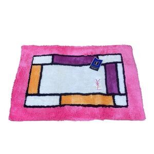 NIB New Yves Saint Laurent YSL Colorful Bath Mat/Area Rug Home Decor Bathroom